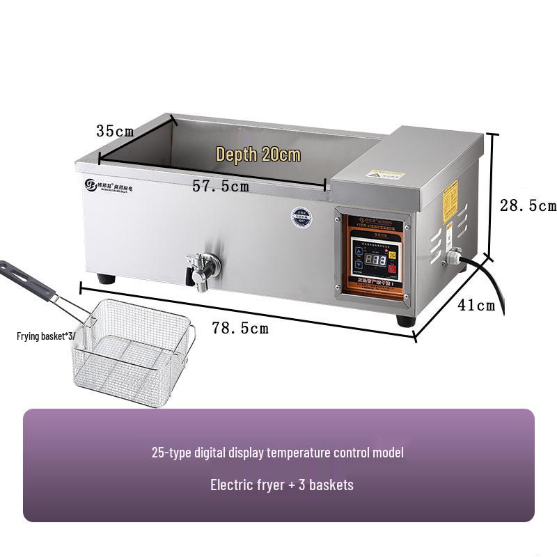 Commercial Deep Fryer: Multi-Functional Large Capacity Automatic Electric Fryer for Dough Sticks and Twists.