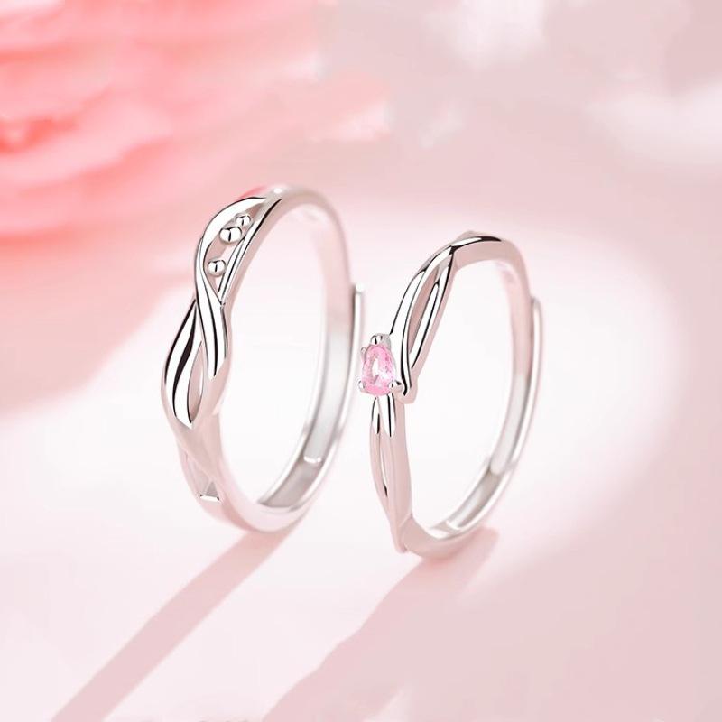 Unisex Tulip Couple Rings - Adjustable, High-End Light Luxury Design Men s Ring