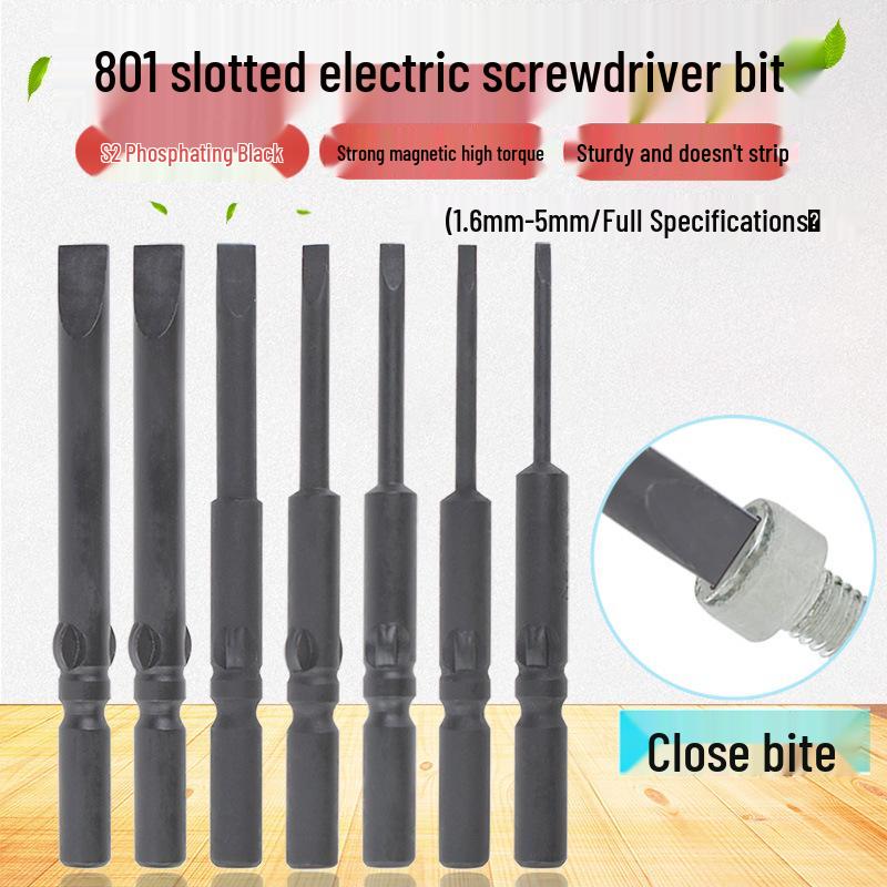 Nigao Phosphating Black Electric Screwdriver Bit 801, 5mm Shank, Strong Magnetic, Hardened Air Screwdriver Head.
