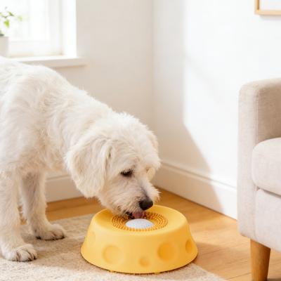 Pet Licking Bowl Slow Feeder Silicone Dog Lick Bowl Spill-Proof Pet Liquid Treat Dispenser Bowl for Dogs Cats Healthy Digestion Anxiety Relief