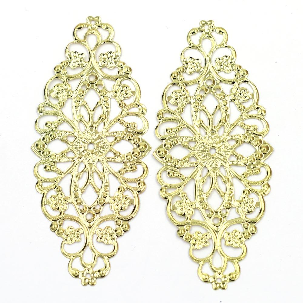 

Цвет Медь Бронза Золото Коннектор Цветочный узор Филигранные обертки Сплавные украшения Ремесло Ювелирные изделия DIY Фурнитура 80x35мм 20Pcs