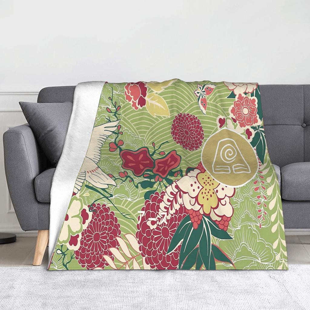 Aang Glider Pattern Blanket Fleece Summer Air Conditioning Avatars Anime Airbenders Multi-function Throw Blankets for Bedding