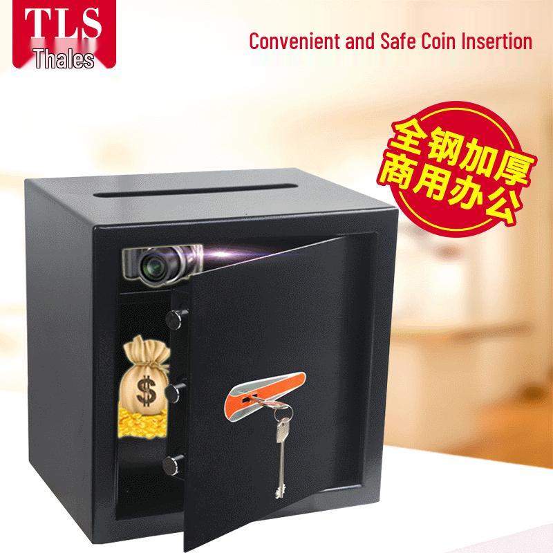 35KT Coin-Operated Mechanical Lock Wall-Mounted Steel Safe for Home and Office 350x350x260 mm