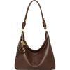 Womens Large Capacity Tote Bag Crossbody Shoulder In Coffee Color Soft Leather Street Style