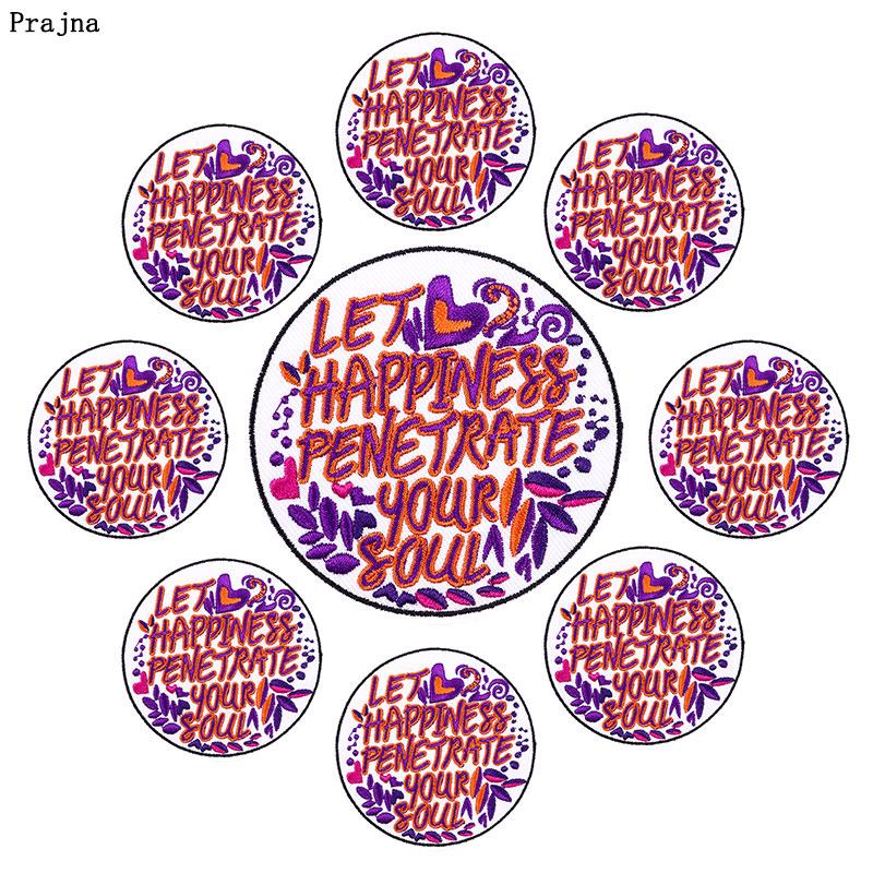 Prajna 10PCS Wholesale Letter Flower Patch Iron On Embroidered Patches For Clothing Cartoon Letter Pathes On Clothes Swing DIY