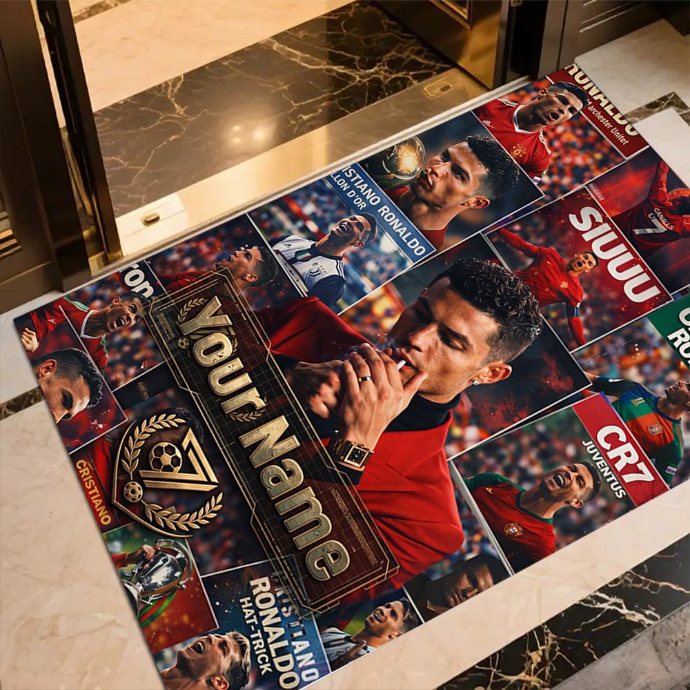 Cristiano Ronaldo (32) Customizable Name Floor Mat Suitable for Game Room Study room Hallway Decorate room Antislip Carpet Decorate Offices