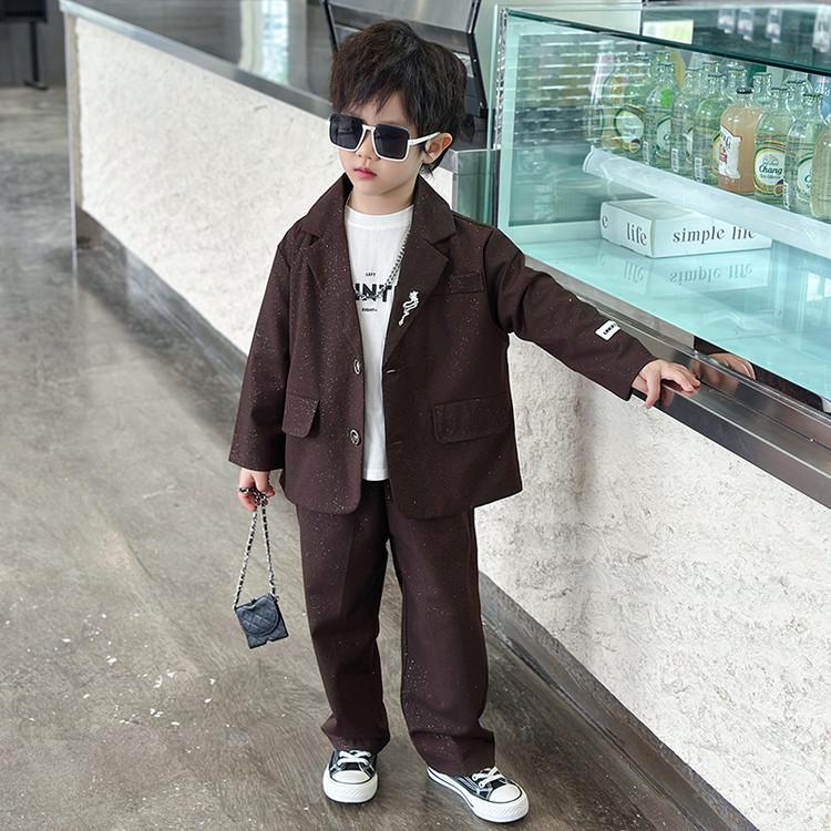 2025 Boys' Sparkling Silver Casual Suit Set