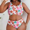 2025 Plus Size Print Sling Swimsuit - Women's Beach Bikini