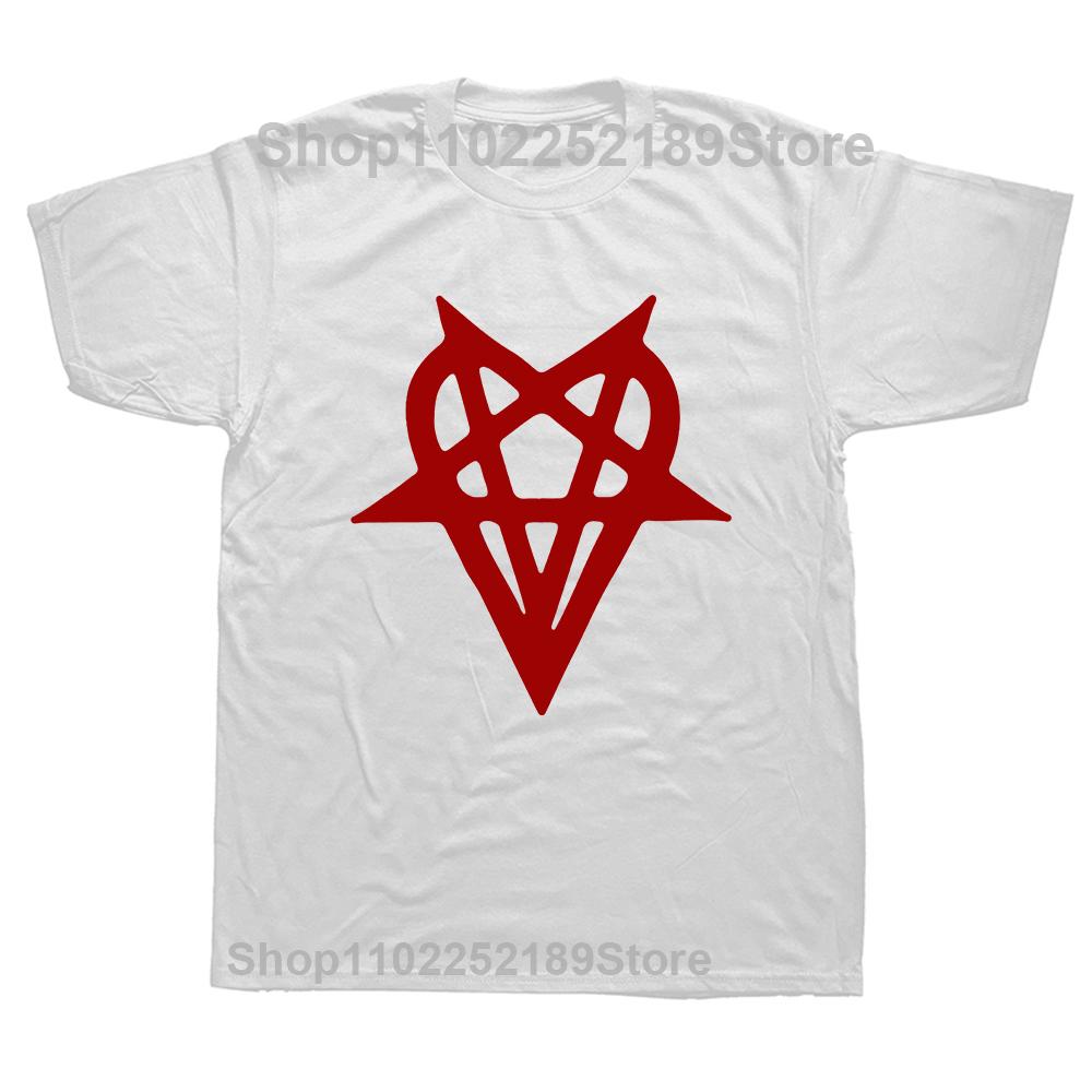 Vintage potisk tričko s krátkým rukávem Destroy Lonely Streetwear Hip Hop Goth Korejská móda Kpop Krátký rukáv Pánské oblečení