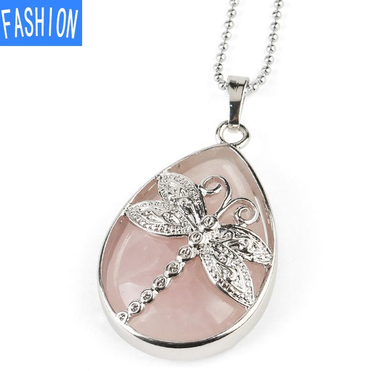 Bijuterie din cristal natural Picătură pandantiv colier model Libelule lacrimi înger pandantiv colier cristal