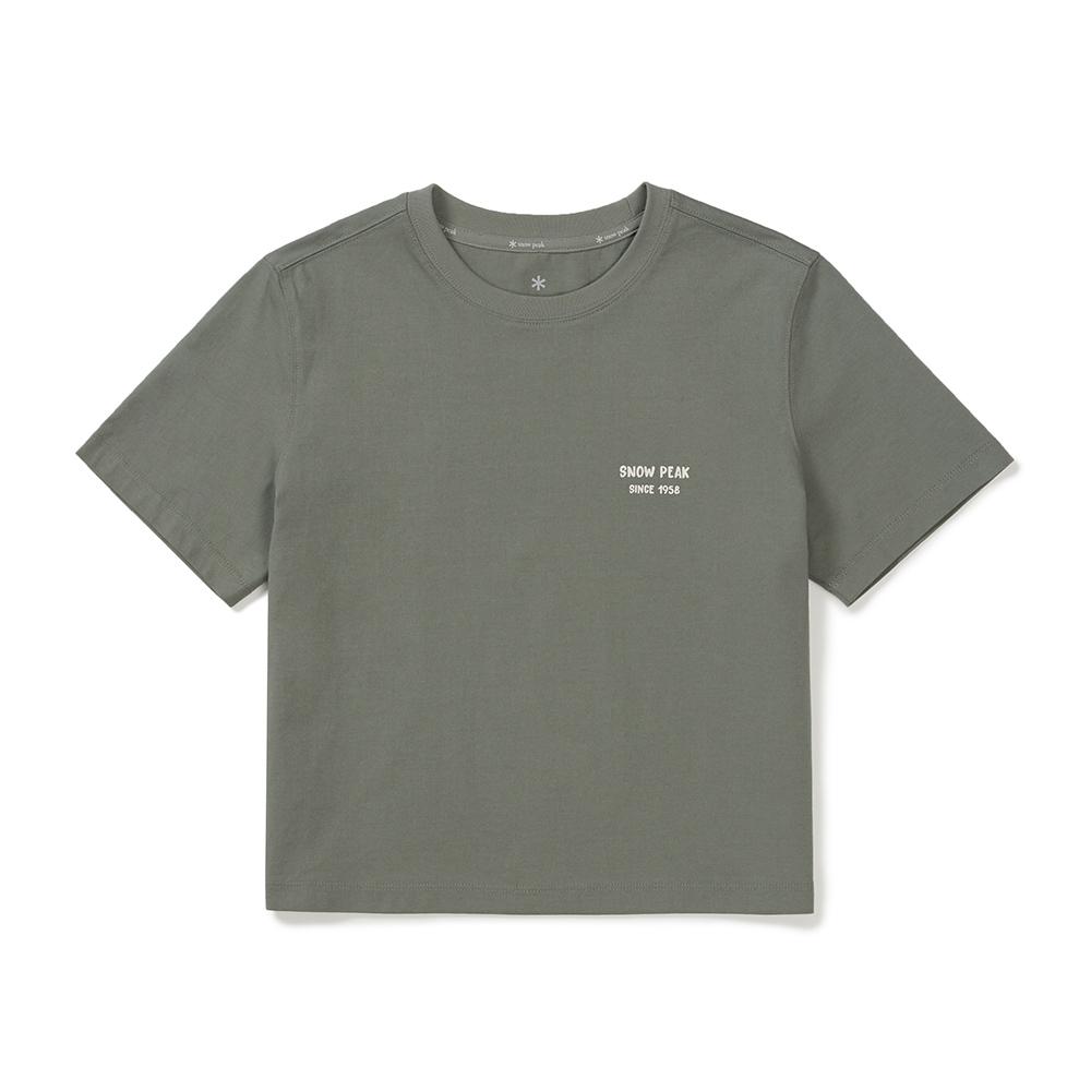 SNOWPEAK Cotton Women's Crop Short-Sleeve T-shirt Light Khaki (S25MWFTS65)