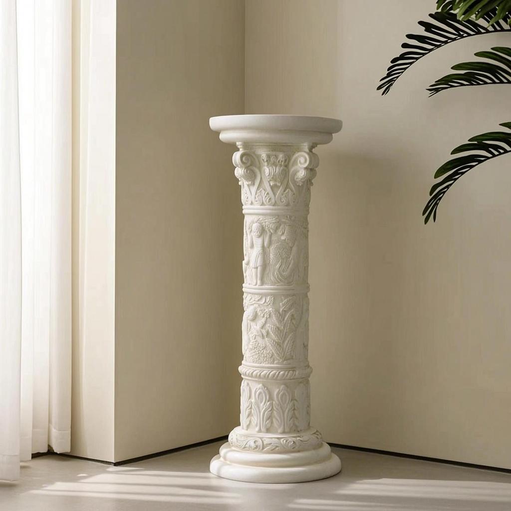 Roman Column Pedestal Freestanding Ornate Stand Vintage Style Classical