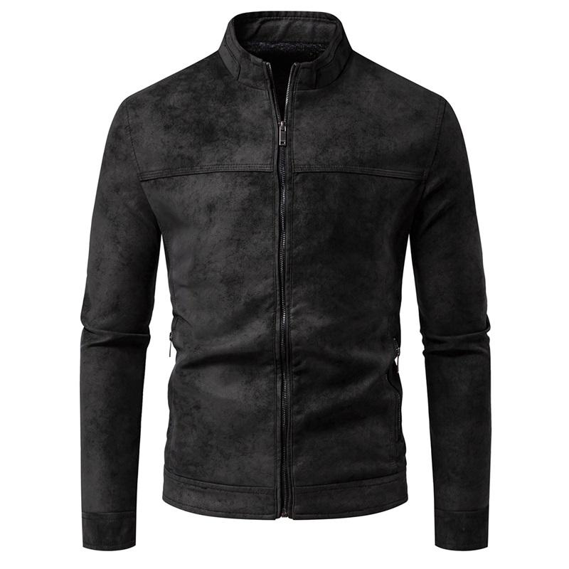 

Весна Осень Ретро Кожаные Куртки Повседневная Мужская Одежда Тай Дай Вываренная Матовая Обработка Повседневная Верхняя Одежда Мода Мотоциклетная Кожа 4XL чёрный