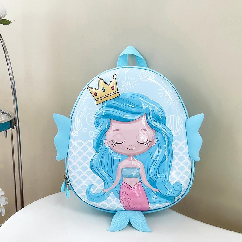 Cute Cartoon Mermaid Kids Backpack Adorable Eggshell Bag Perfect Birthday Gift