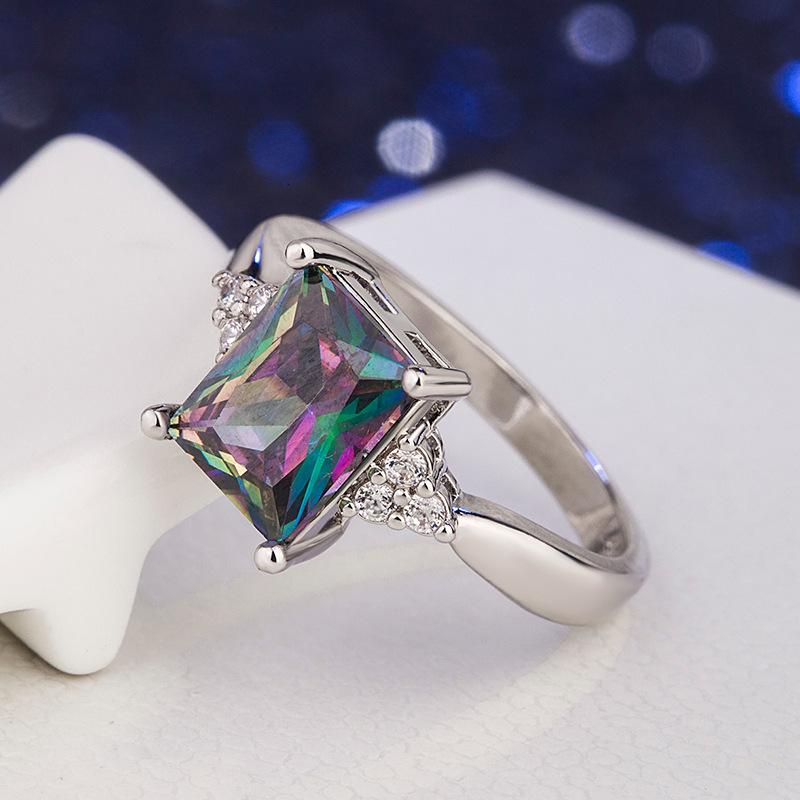 Sace Gems Inel de zircon colorat din aliaj clasic de cupru Bijuterii pentru doamne Cadou de petrecere de promisiune de nuntă