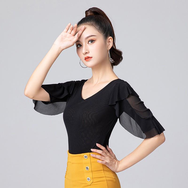 Womens Breathable Latin Dance Jumpsuit Modern Jazz Performance Training Costume