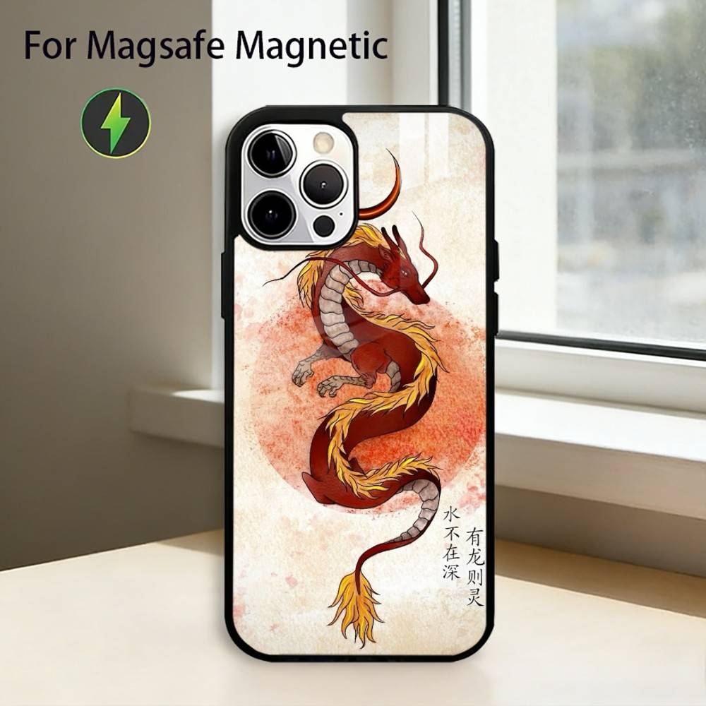 Cartoon D-Dragon Phone Case For iPhone17,16,15,14,13,12,11 Plus,Pro Magnetic For Magsafe Wireless Charging