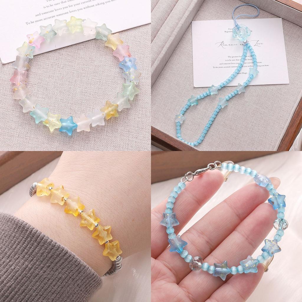 Χειροποίητες χάντρες ακρυλικές 10*9 χιλ. ημιδιαφανείς χρωματιστές χρυσές πεντάλφα σπιτικά κοσμήματα αξεσουάρ diy χάντρες χειροποίητες χάντρες κορδόνι τσάντα μενταγιόν χαλαρές χάντρες