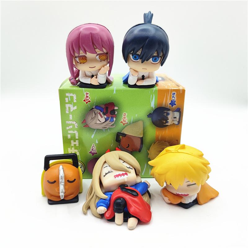 5pcs/set Cute Chainsaw Man Sleep Verion PVC Action Figures Toys with box