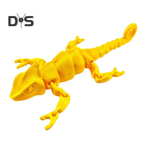 3D Printed Lizard Articulated Chameleon Ornament Desktop Decoration Flexible Animal Figurine Lizard Fidget Toy for Kids Adults Stress Relief