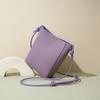 New Top Layer Cowhide Leather Lightweight and Simple Tote Bag for Women Versatile Bucket Crossbody Bag Knot Adjustable Shoulder Bag