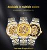 NARY Gold Dragon Waterproof Stainless Steel Skeleton Automatic Watch 18028.