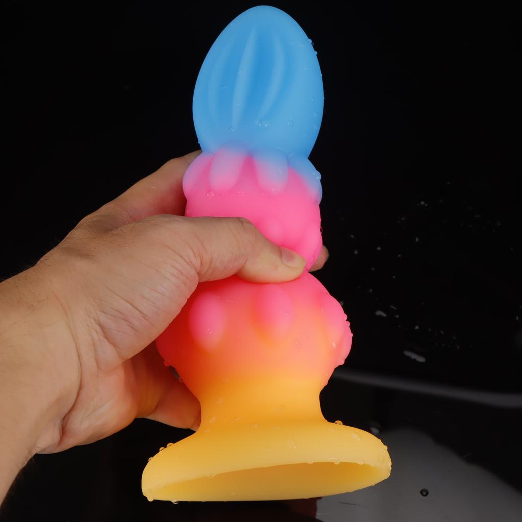 Colorful Luminous Anal Plug Soft And Irregular Shape Backyard Massage Masturbation Adult Sexual Products Sex Toys
