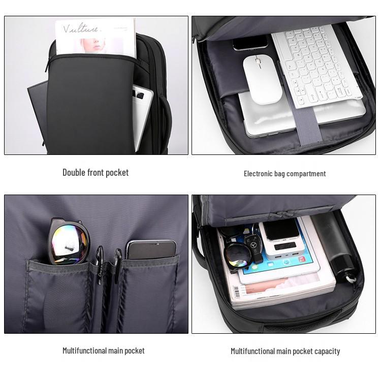 Men's Large Capacity Multifunctional Oxford Cloth Laptop Backpack for Business Travel