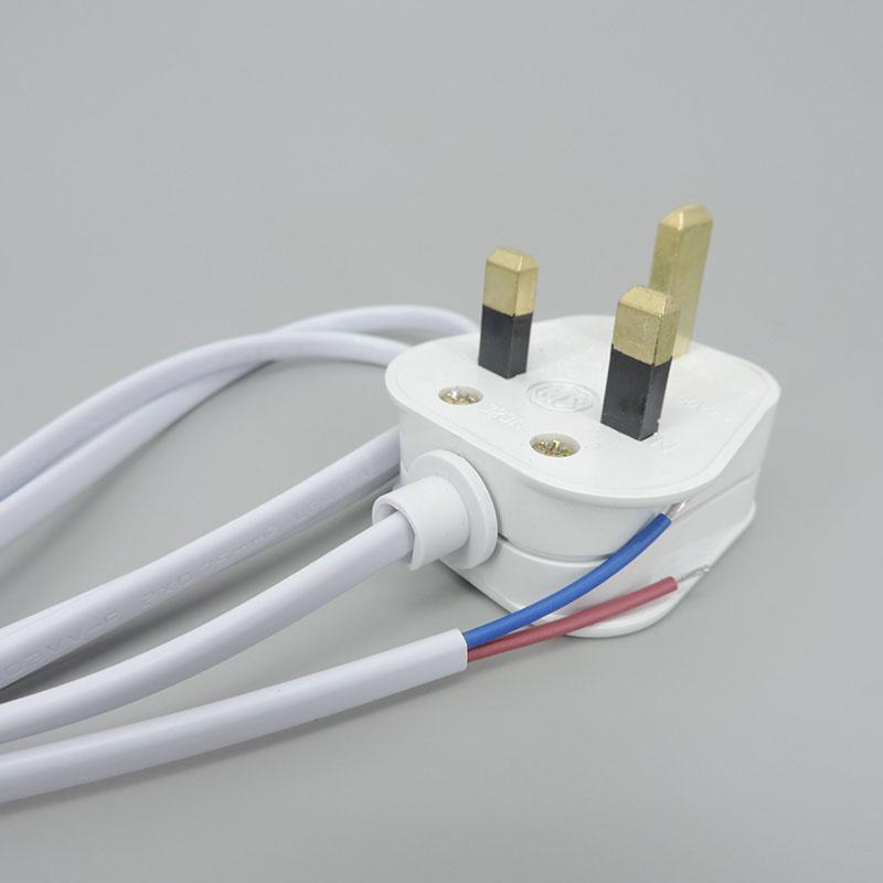 Kabel zasilający AC 220V 2-pinowy wtyczka UK AU 1,8m z wyłącznikiem, kabel zasilający, adapter, biały przewód do lampy LED