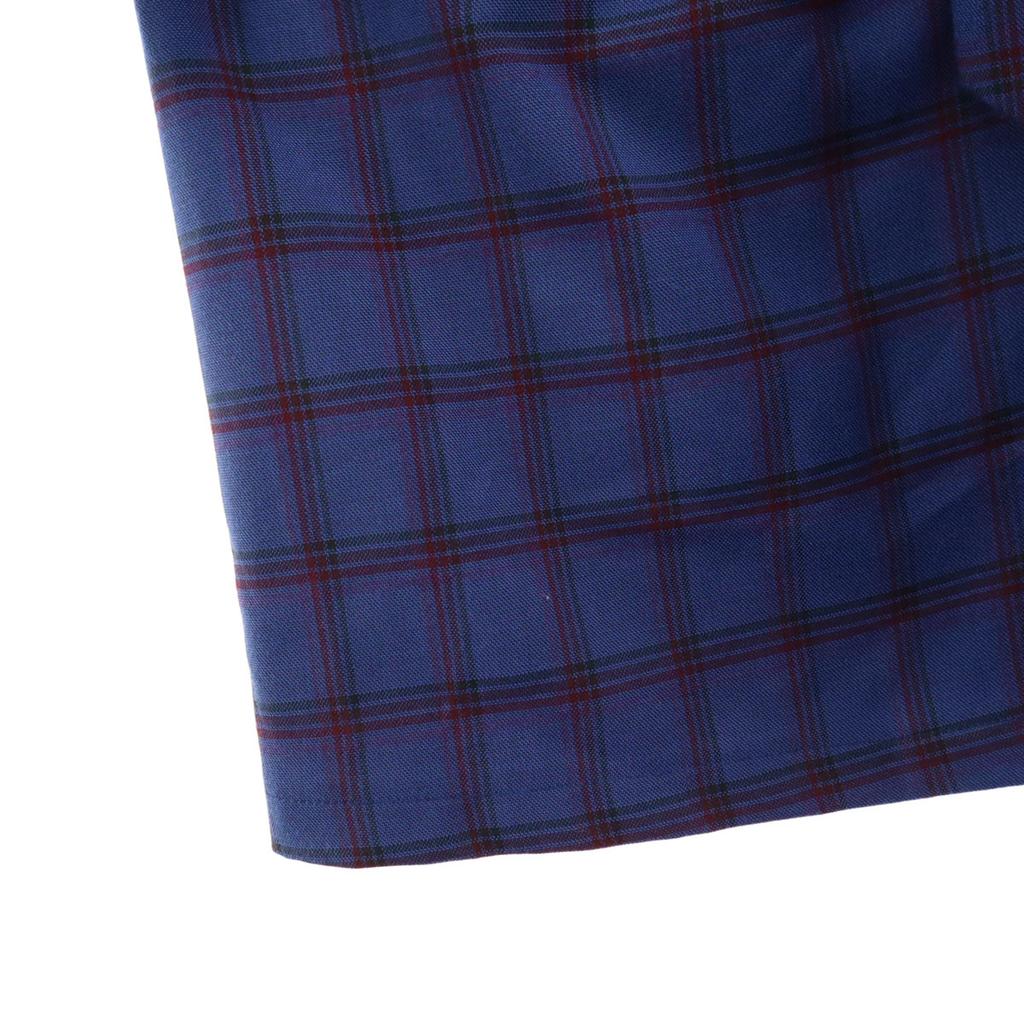 Archives Check Pattern Short Sleeve Long Dress Blue With Belt Women Used