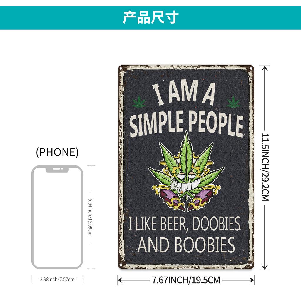 Funny Vintage Foam Wall Art, Antique Metal Tin Plate, Suitable for Home Kitchen Garden Bedroom Bar Bathroom Cafe Decoration