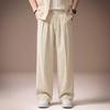High-end American Old Money Style Linen Drape Pleated Trousers Men's Summer Thin Loose Casual Straight Casual Trousers