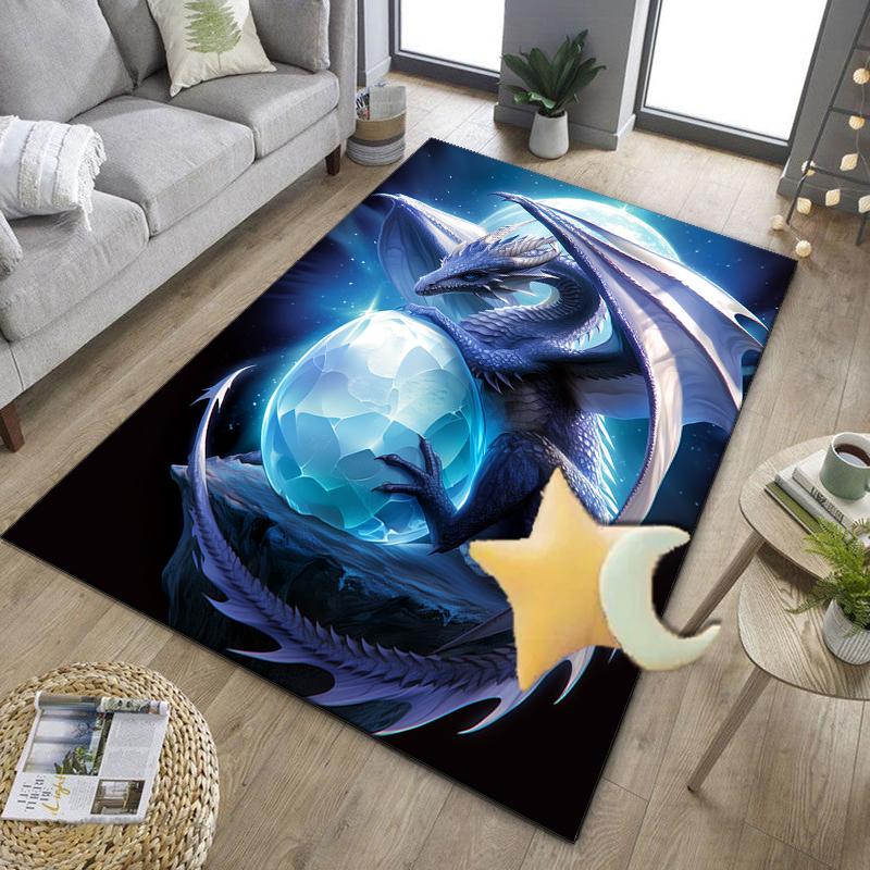 Fiery Dragon Artwork Office Rug Chair Mat, Entryway Carpet, Suitable for Front Door, Bedroom, Living Room, Desk, Holiday Gift