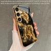Dragon Tiger Leaping Pattern 2D Phone Case for Samsung S26 S25 S24 S23 S22 S21 S20 A56 A55 A36 16 Gold Glass Protective Cover