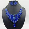 Peacock Crystal Wedding Earrings Necklace Set for Women Bridal Jewelry Party Accessories