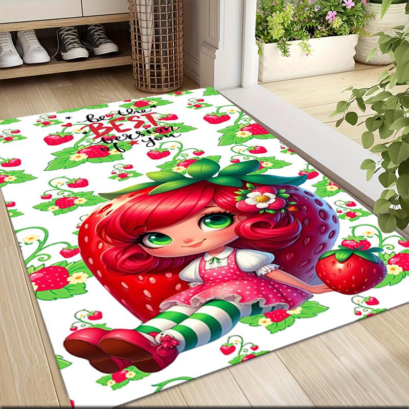 1Pc Strawberry Shortcake Fantasy Carpet Rug Customizable Soft Washable Antislip Home Living Room Sofa Mats Personalized Rug 0917256