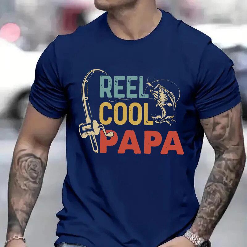 Vintage Reel Cool Dad Print Unisex Tshirt Fashion Fishing Lover Daddy Tee Casual Short Sleeve Streetwear Father Day Shirts Gifts