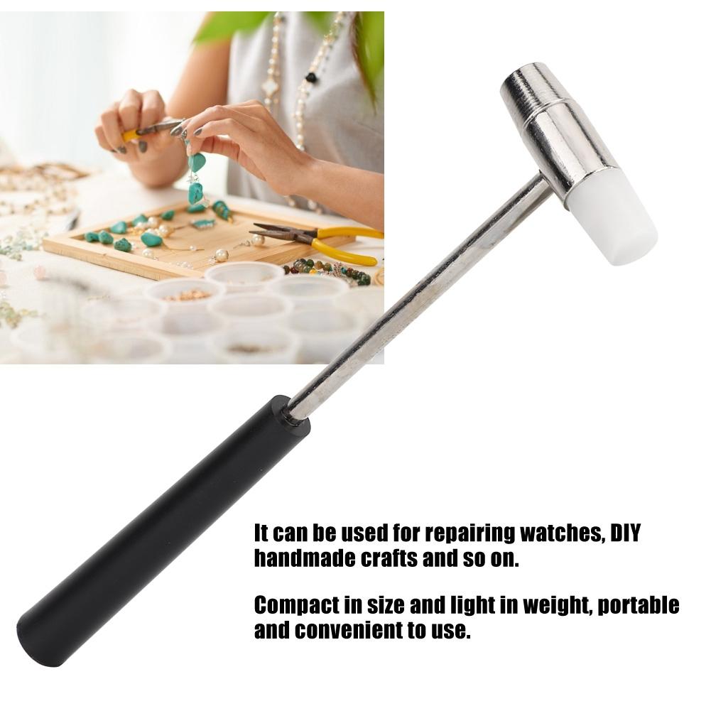 Tragbarer Mini-Metalldoppelkopf-Schmuckuhr-Reparaturhammer DIY-Reparaturwerkzeug (#B)