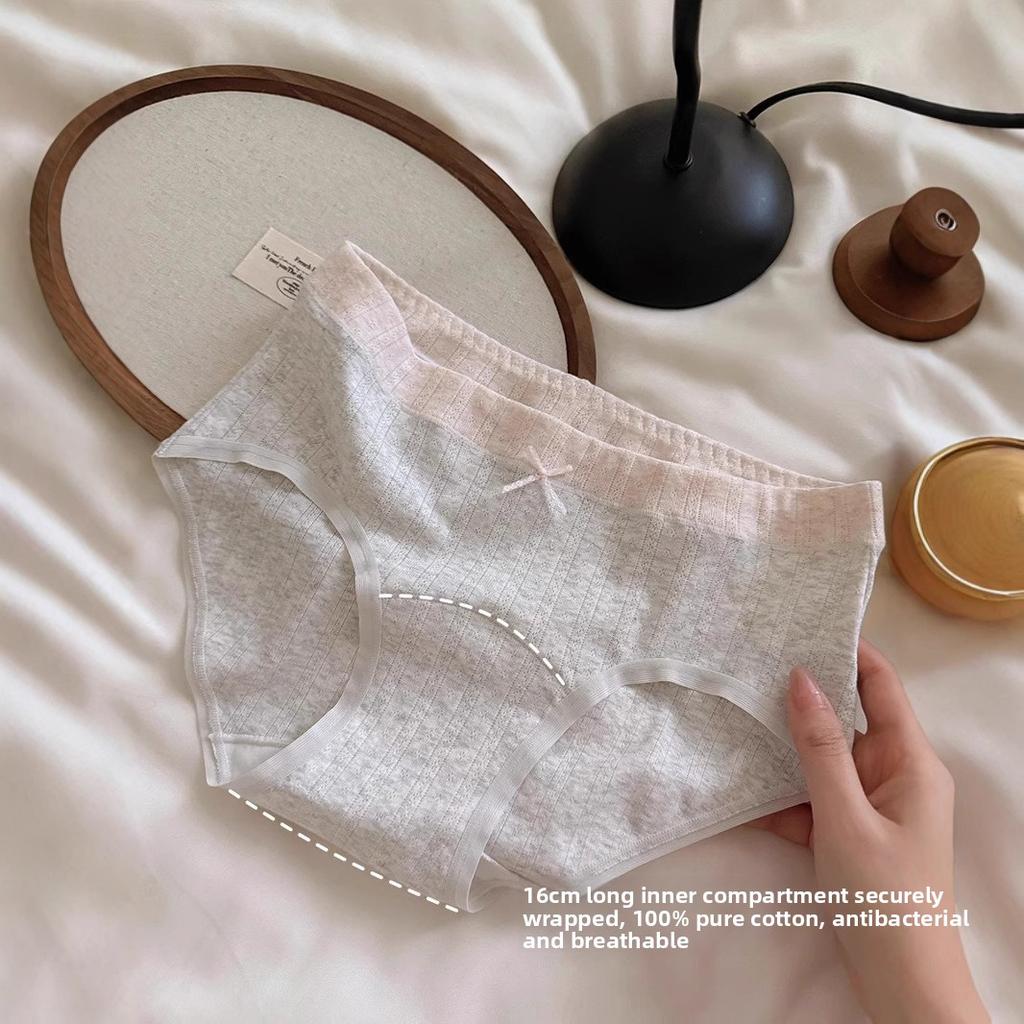 Female Spring and Autumn Simple Small Bowtie Clash Color Close Skin Not Card Crotch Waist Triangle Briefs