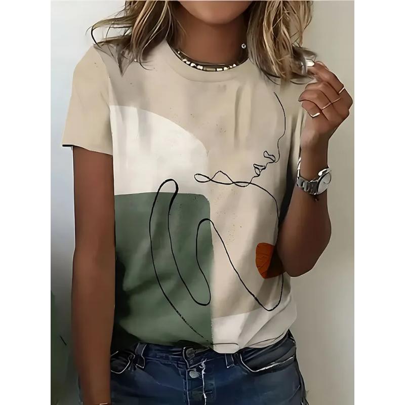 Women's Tops Versatile Comfortable Short Sleeves Fashion Crew Neck Loose T-Shirts Women’s