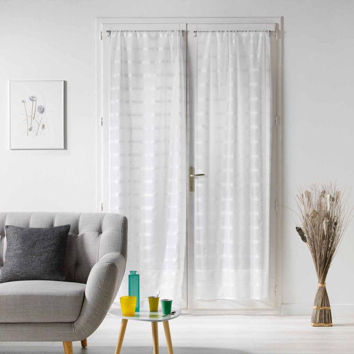 Straight Pair Curtain Rod Pass 2 X 70 X 200 Cm Voile Sand Candid White