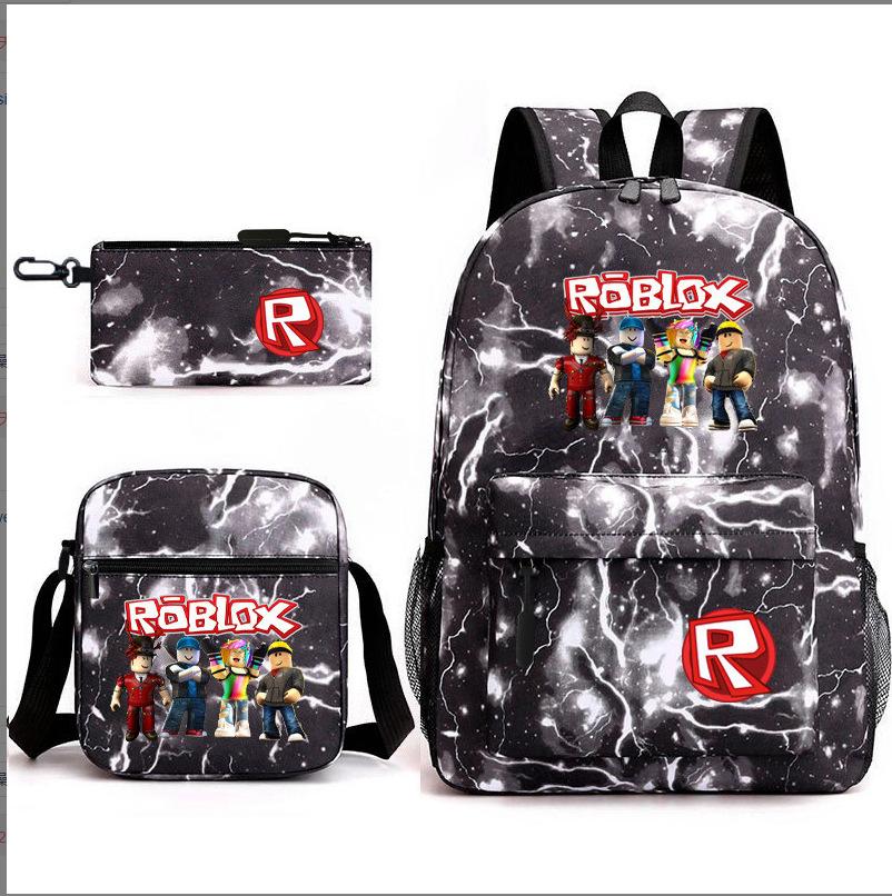 Football Star Teenager Student Schoolbag Ronaldo Pattern Three-Piece Backpack