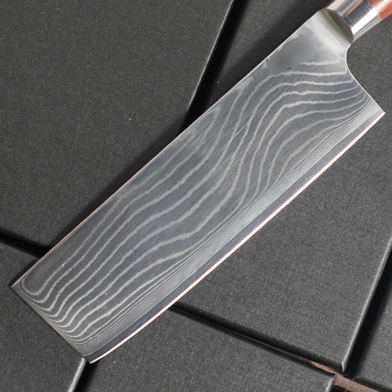 6.9 Inch Nakiri Knife Damascus Steel Blade Wood Handle Chef Slicing Vegetables Cleaver Meat 9Cr18CoMov Kitchen Knife Messer