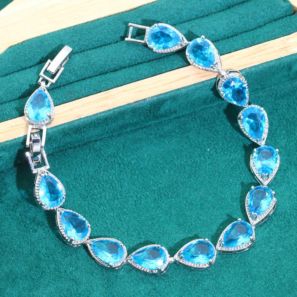 Europe and The United States Dinner Party Dress Sets Noble Fashion Water Drop Zircon Suit Color Anti Allergy