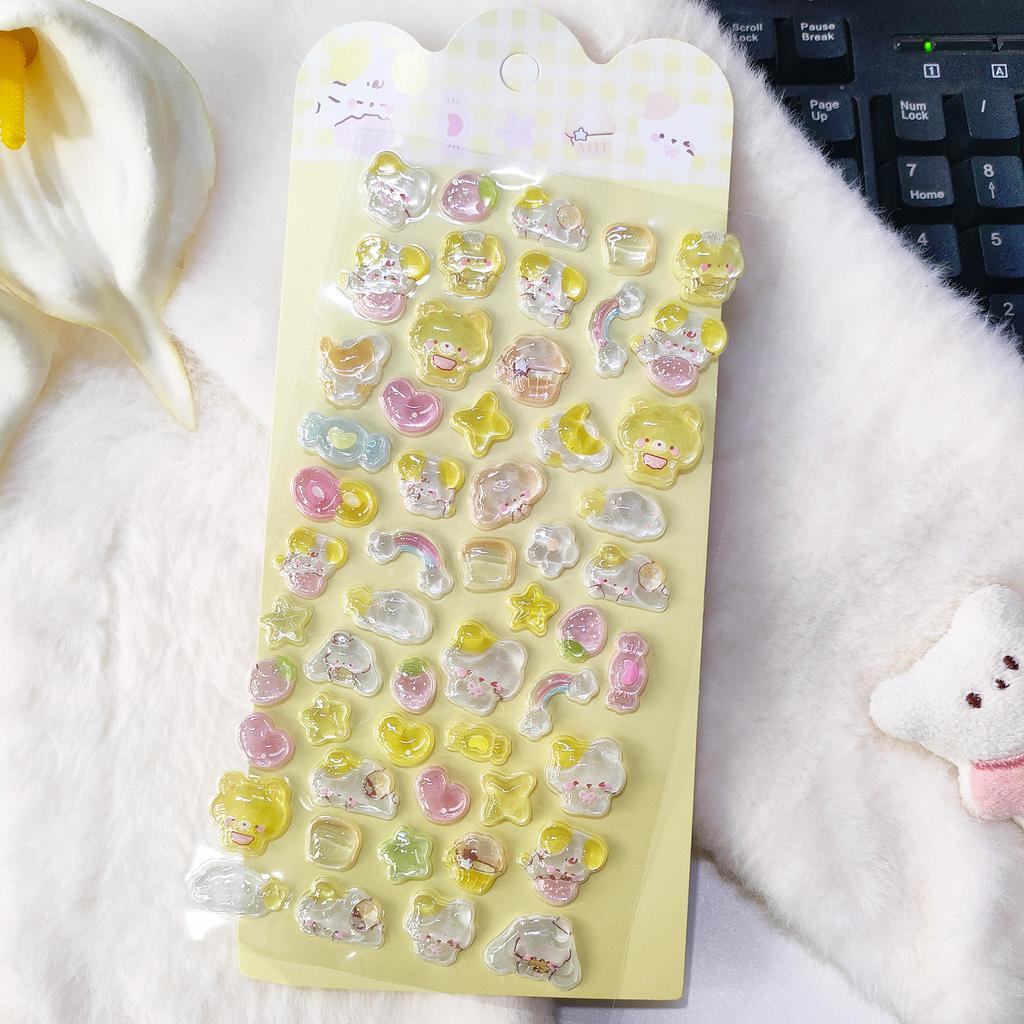 High Quality 2026 3D embossed crystal cute stickers children's reward toys phone cases and fun and cute decorations