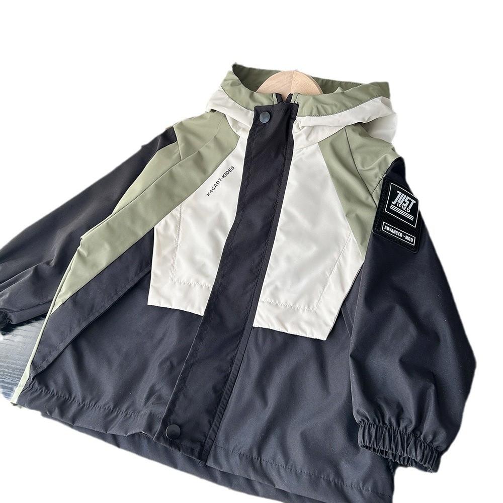 

Колорблокинг Мальчик Девочка Куртка Весна Мальчик Мода Худи Ветровка Пальто Осень Детская Одежда Детская Повседневная Молния Верхняя Одежда Топ 110cm