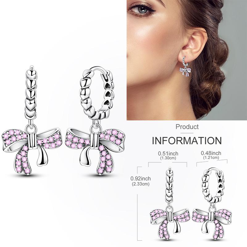 925 Silver Hoop Earring Moon Sun Earring Pendent Zircon Heart Shape Star Eardrop For Women Girl Making Jewelry
