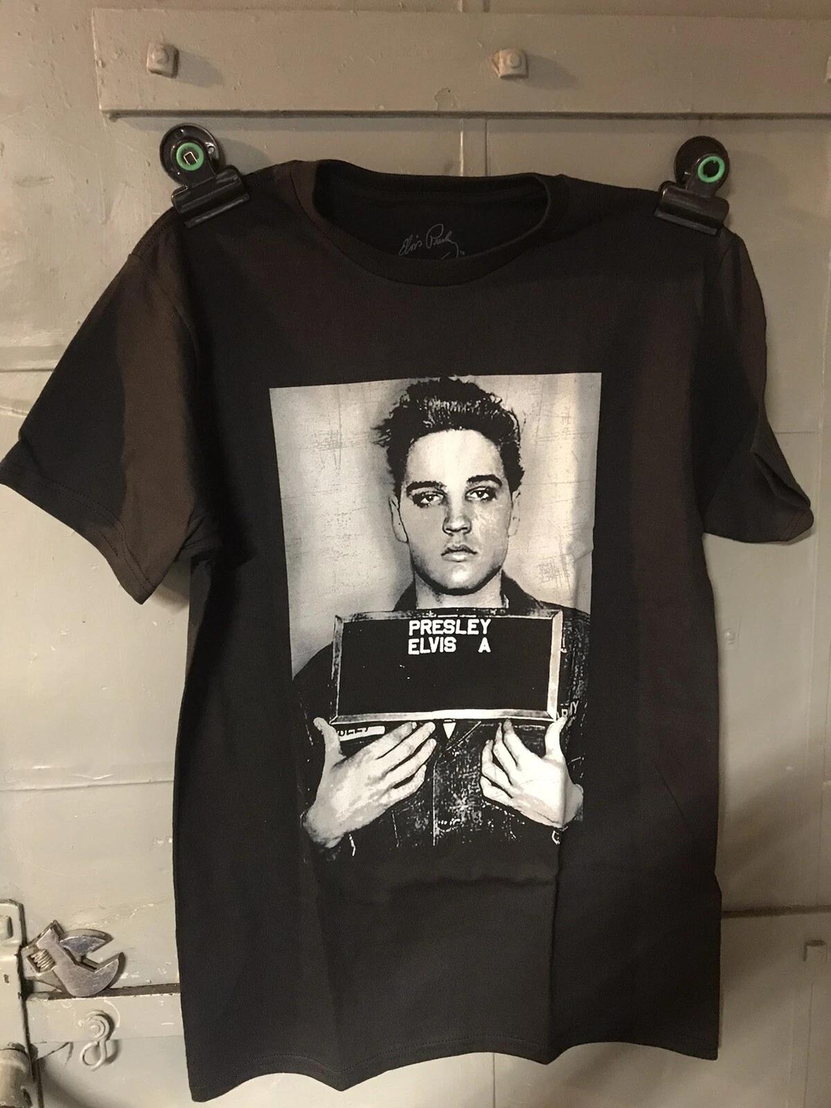 Elvis Presley King Young Army Mug Shot Photo Classic Mens T-Shirt S