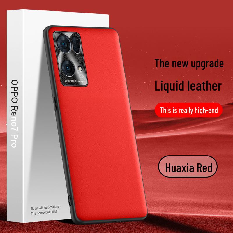 Fall- und schmutzabweisende Flüssiglederhülle für Oppo Reno7 Pro. Wird als ein Stück geliefert.