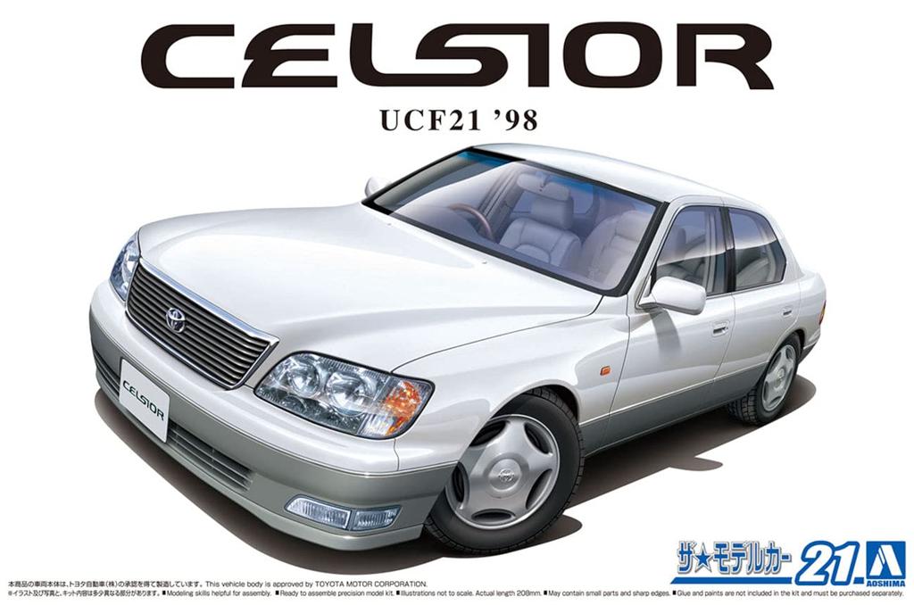 Aoshima Bunka Kyozai Maßstab The Model Car Serie 21 Toyota UCF21 Celsior C-Spezifikation 1998 Plastikmodell 1/24 Nr.